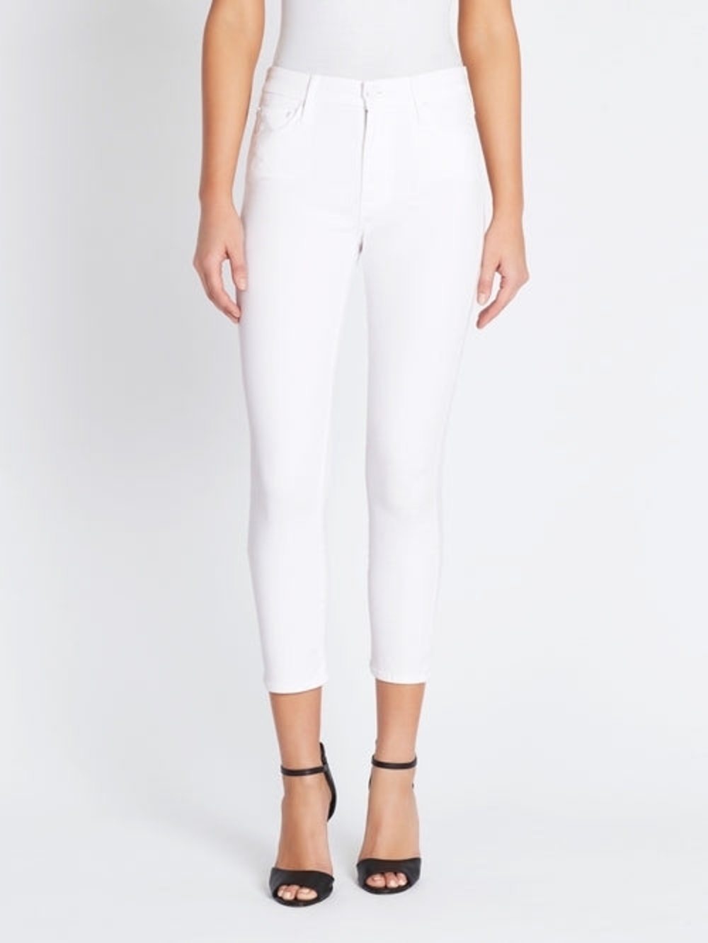 Mother - Women’s White "The Looker Crop" Skinny Jeans